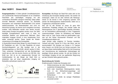 Feedback-Handbuch 2013 - Dialog KÃ¶lner Klimawandel