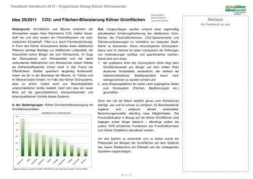 Feedback-Handbuch 2013 - Dialog KÃ¶lner Klimawandel