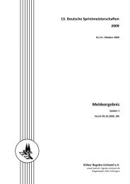 Meldeergebnis - KÃ¶lner Regatta-Verband e.V.