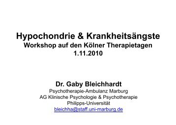 Skript von Gaby Bleichhardt - KÃ¶lner Therapietage