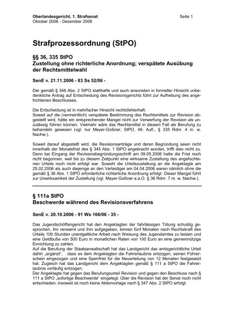 Strafprozessordnung (StPO) - KÃ¶lner Anwaltverein