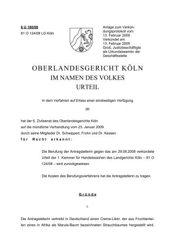 OBERLANDESGERICHT KÃLN - KÃ¶lner Anwaltverein