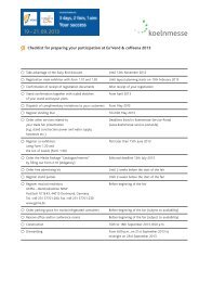 o Checklist for preparing your participation at Eu'Vend ... - Koelnmesse