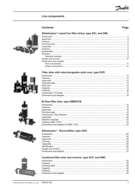 Line components Contents Page - Erawan Refrigeration Co., Ltd.