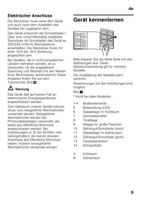 KÃ¼hl-Gefrierkombination Fridge-freezer RÃ©frigÃ©rateur ... - KOENIC