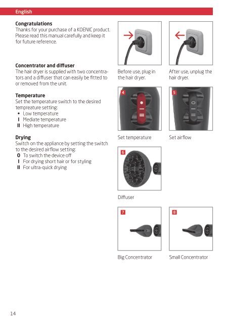 Hair Dryer Professional KHD220 - KOENIC