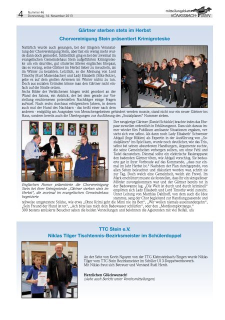 Amtsblatt Ausgabe 46/2013 - Gemeinde Königsbach-Stein