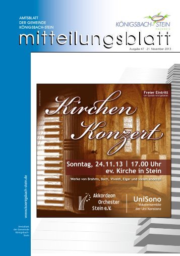 Amtsblatt Ausgabe 47/2013 - Gemeinde KÃ¶nigsbach-Stein