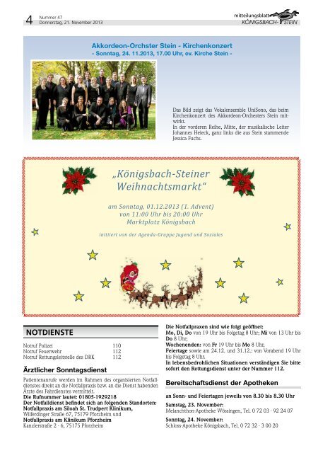 Amtsblatt Ausgabe 47/2013 - Gemeinde KÃ¶nigsbach-Stein