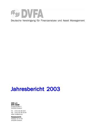 Jahresbericht 2003 - DVFA