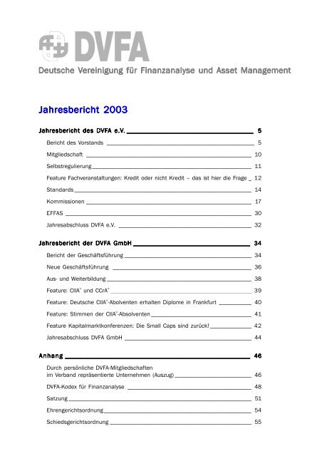 Jahresbericht 2003 - DVFA