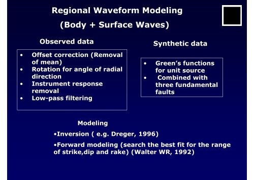 Earthquake Focal Mechanisms and Waveform Modeling