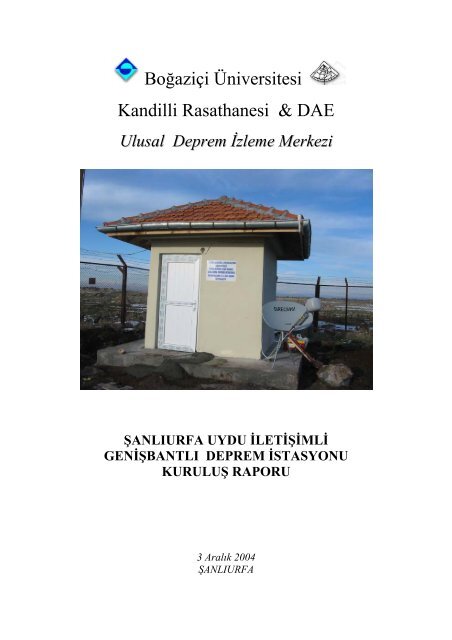 Urfa - Kandilli Rasathanesi ve Deprem AraÅtÄ±rma EnstitÃ¼sÃ¼ ...