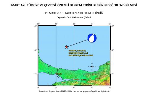 Mart - Kandilli Rasathanesi ve Deprem AraÅtÄ±rma EnstitÃ¼sÃ¼