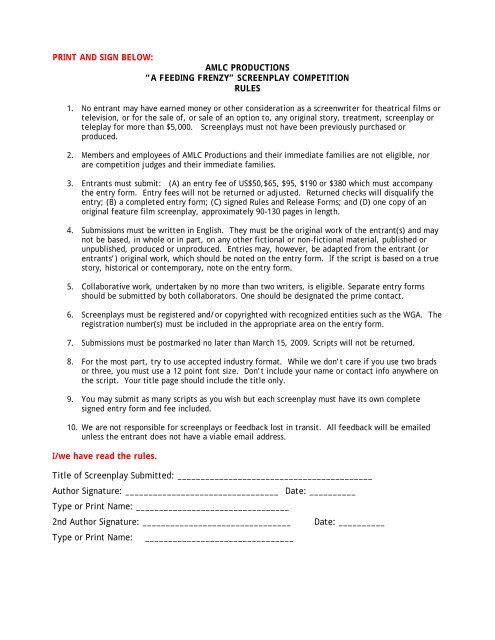 Amlc Productions A Feeding Frenzy