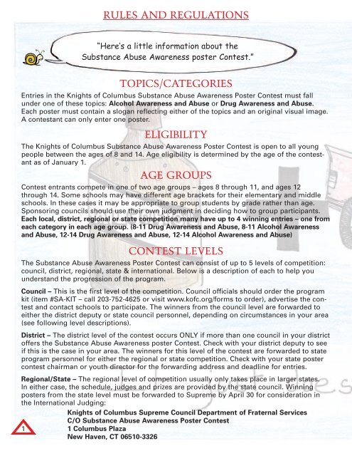 Substance Abuse Awareness Poster Contest Guide - Knights of ...