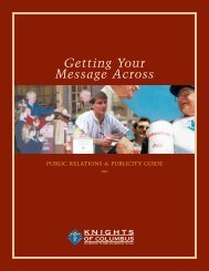 public relations & publicity guide - Knights of Columbus, Supreme ...