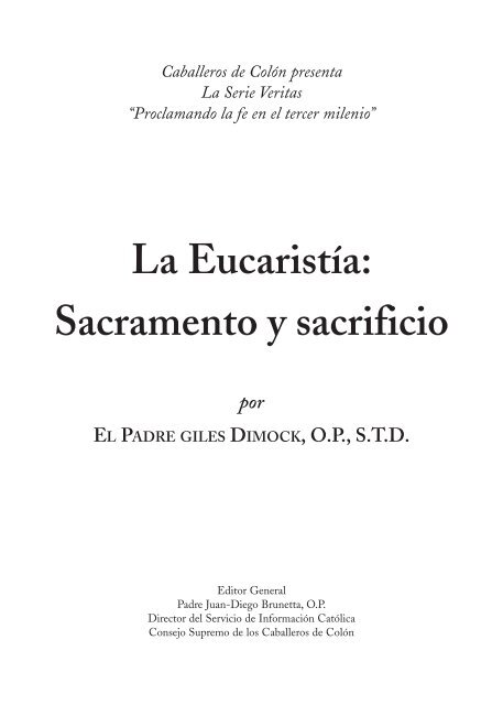 La EucaristÃ­a: Sacramento y Sacrificio - Knights of Columbus ...