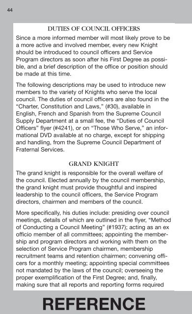 Grand Knight's Handbook - Knights of Columbus, Supreme Council