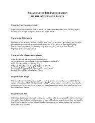 PRAYERS FOR THE INTERCESSION OF THE ANGELS AND SAINTS