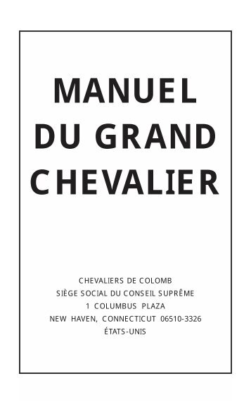 Manuel du Grand Chevalier