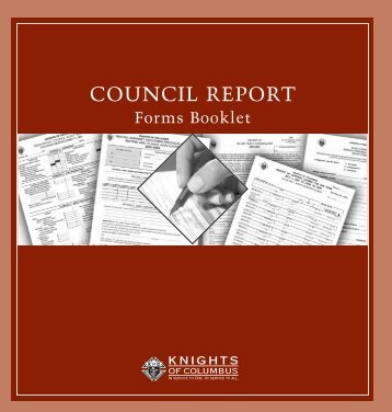 Council Report Forms Booklet - Knights of Columbus, Supreme ...