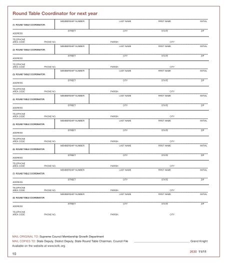 Council Report Forms Booklet - Knights of Columbus, Supreme ...