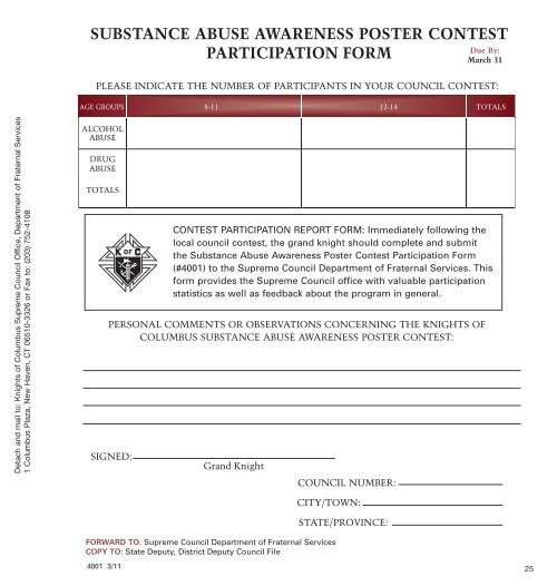 Council Report Forms Booklet - Knights of Columbus, Supreme ...