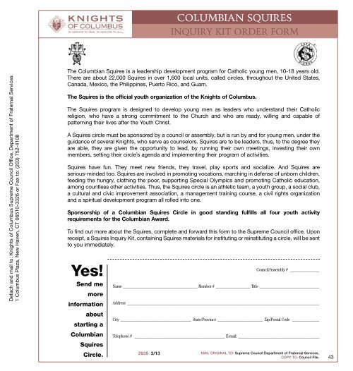 Council Report Forms Booklet - Knights of Columbus, Supreme ...