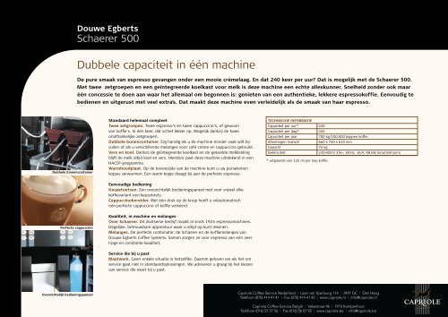 Schaerer 500 brochure - Koffieautomaat.nl