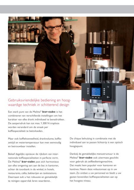 Melitta Bar-Cube II Brochure - Koffieautomaat.nl