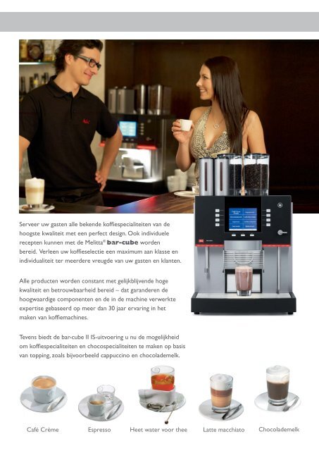 Melitta Bar-Cube II Brochure - Koffieautomaat.nl