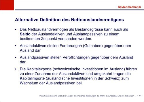 Zahlungsbilanz und ihre Teilbilanzen - KOFL