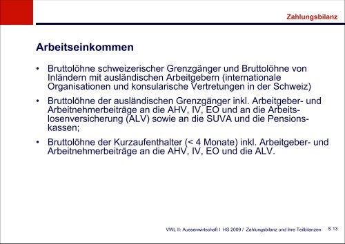 Zahlungsbilanz und ihre Teilbilanzen - KOFL