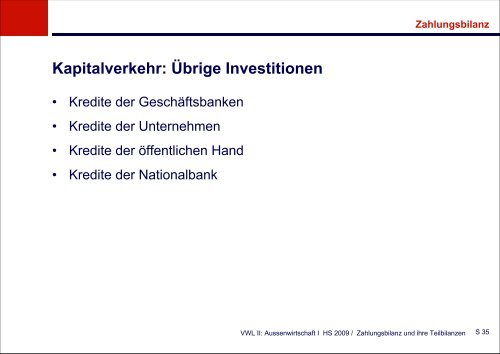 Zahlungsbilanz und ihre Teilbilanzen - KOFL