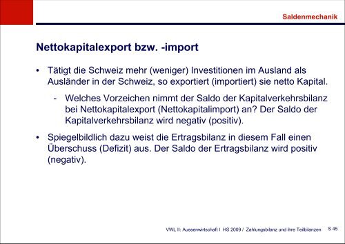 Zahlungsbilanz und ihre Teilbilanzen - KOFL