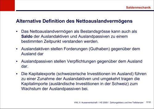 Zahlungsbilanz und ihre Teilbilanzen - KOFL