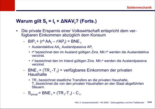 Zahlungsbilanz und ihre Teilbilanzen - KOFL