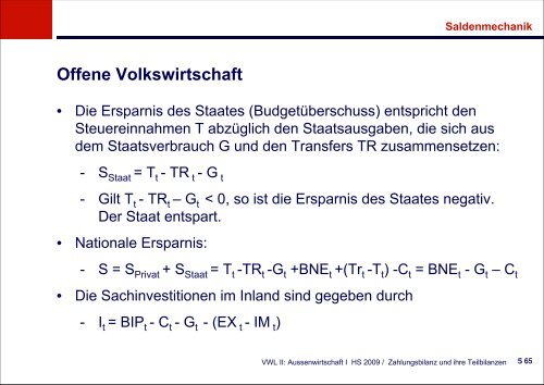 Zahlungsbilanz und ihre Teilbilanzen - KOFL