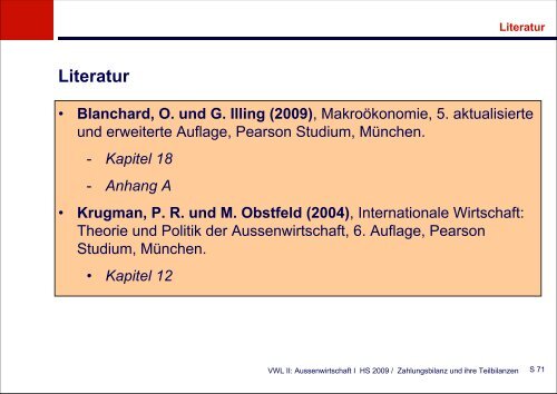 Zahlungsbilanz und ihre Teilbilanzen - KOFL