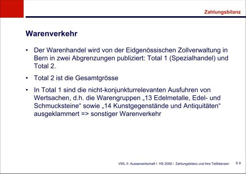 Zahlungsbilanz und ihre Teilbilanzen - KOFL