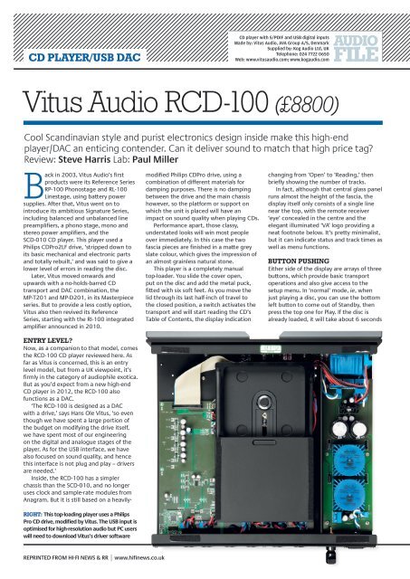 Vitus Audio Rcd 100 A 00 Kog Audio