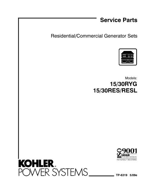 15/30RYG 15/30RES/RESL Service Parts - Kohler Power