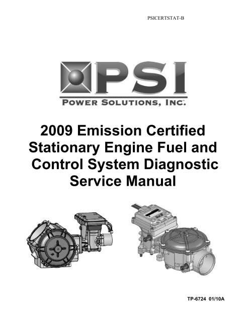 PSI Certified Stationary Engine Fuel System - Kohler Power