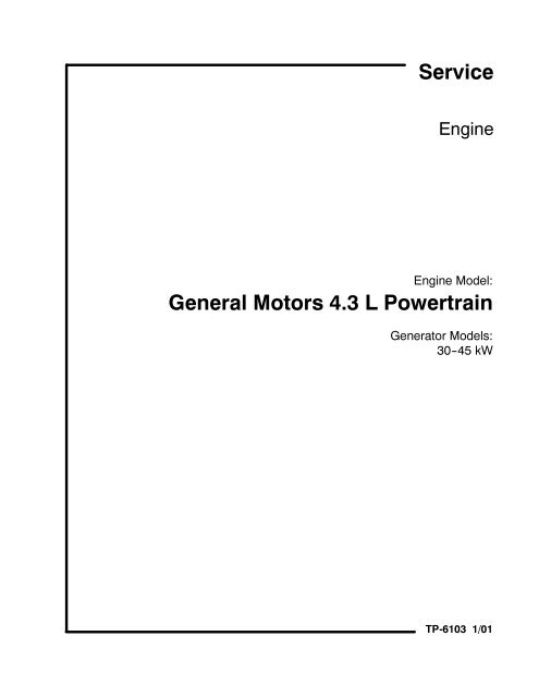 Service Manual, General Motors 4.3L Engine (TP ... - Kohler Power