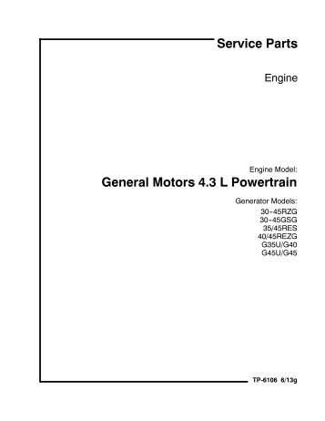 General Motors 4.3 L Powertrain Service Parts - Kohler Power