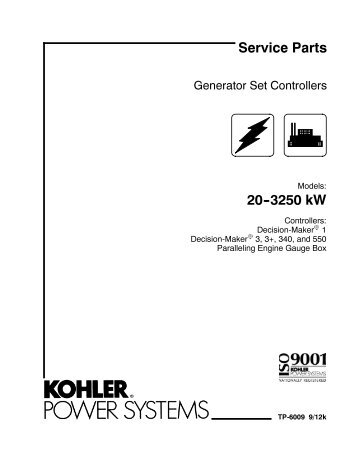 20--3250 kW Service Parts - Kohler Power