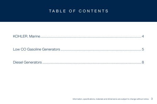 kohlerÂ® marine generators product guide - Kohler Power