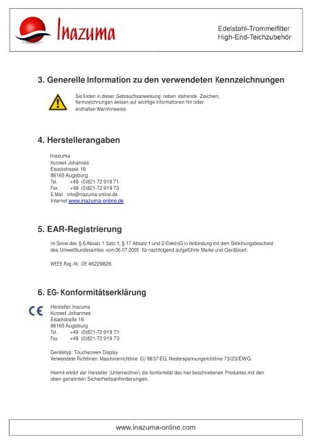 Bedienungsanleitung Clever Touch Bedienpanel - Koi