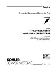 17RES/RESL/RESNT 18RES/RESL/RESNT/TRES ... - Kohler Power